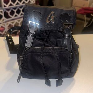 Glamaholic Black Mini Backpack with Silver Accents